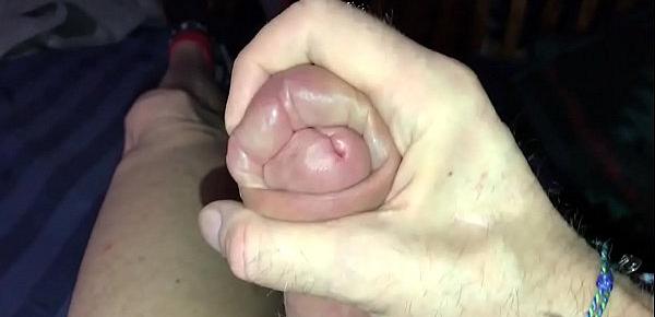  masturbation after pumping uncut cock last night